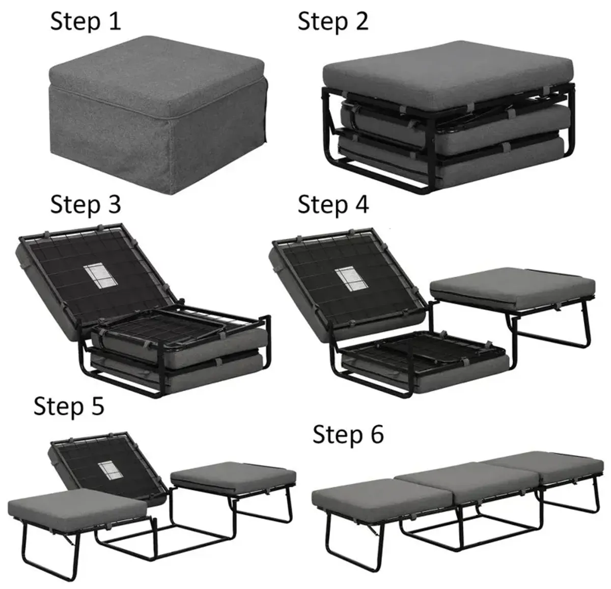 Convience Concept, Inc. Folding Bed Ottoman Coffee Table