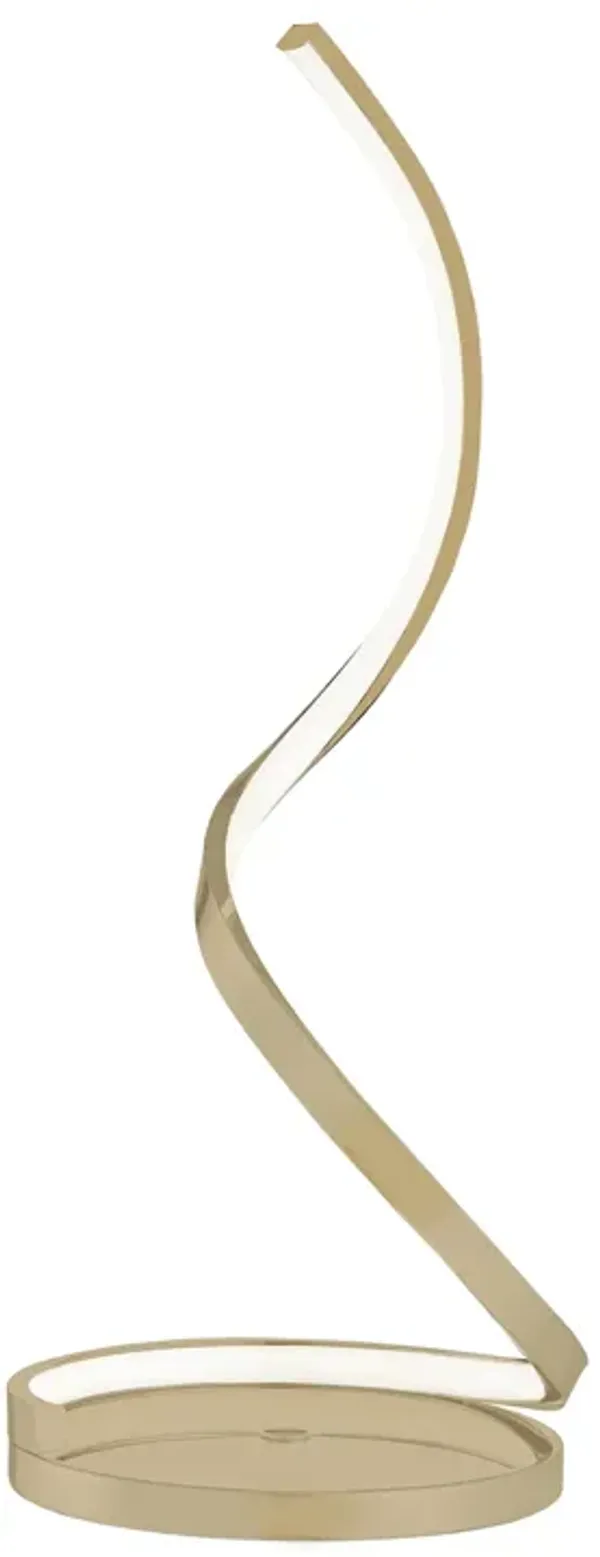 Modern Spiral Table Lamp Chrome Metal Dimmable Integrated LED