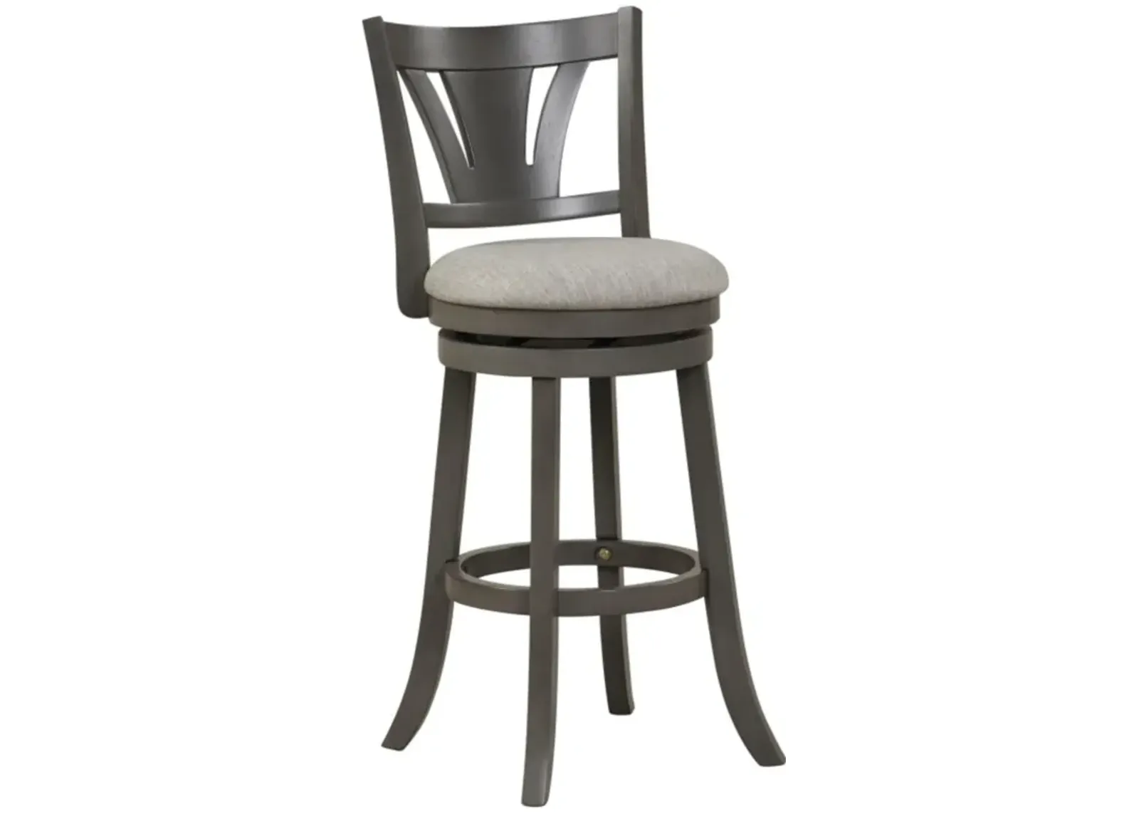 Hivvago 26.5"/30.5" Swivel Bar Stool with Backrest Soft Cushioned Seat and Footrest Gray