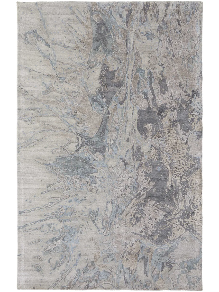 Zarah 8918F 3'6" x 5'6" Gray/Tan/Blue Rug