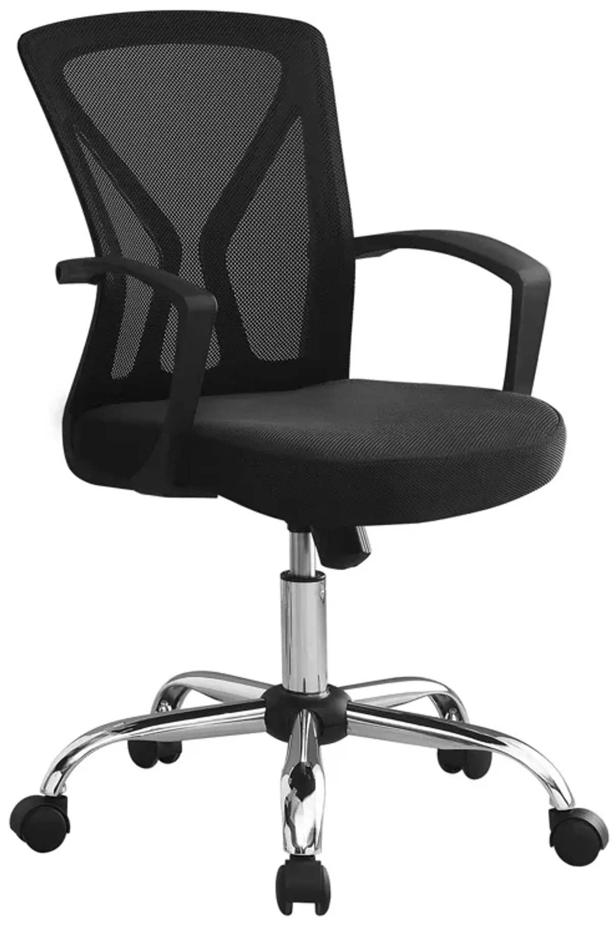 Monarch Specialties I 7460 Office Chair, Adjustable Height, Swivel, Ergonomic, Armrests, Computer Desk, Work, Metal, Fabric, Black, Chrome, Contemporary, Modern