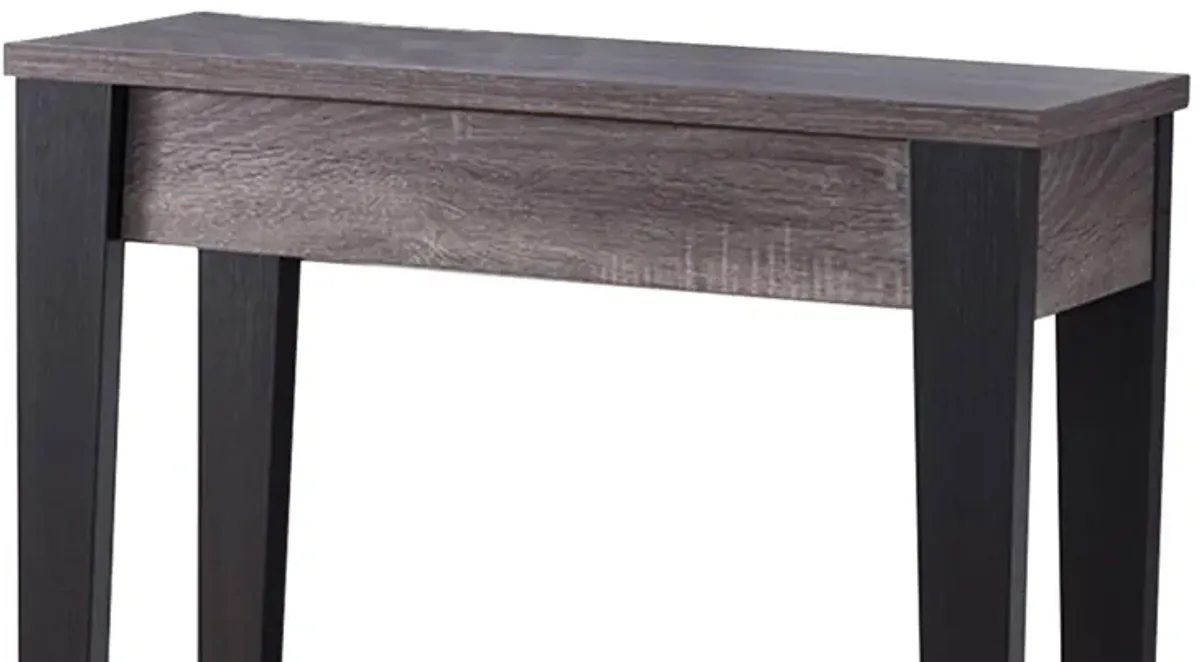 Wooden Console Table With Bottom Shelf, Black And Gray-Benzara