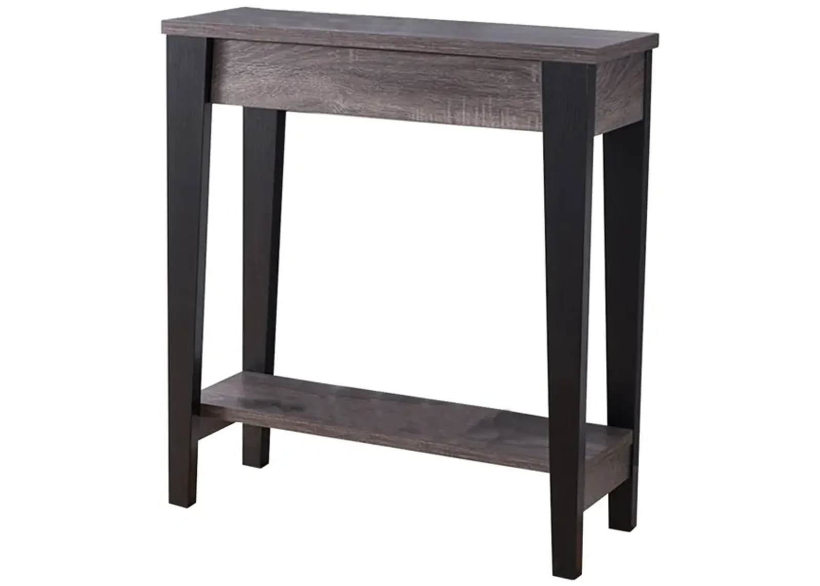 Wooden Console Table With Bottom Shelf, Black And Gray-Benzara