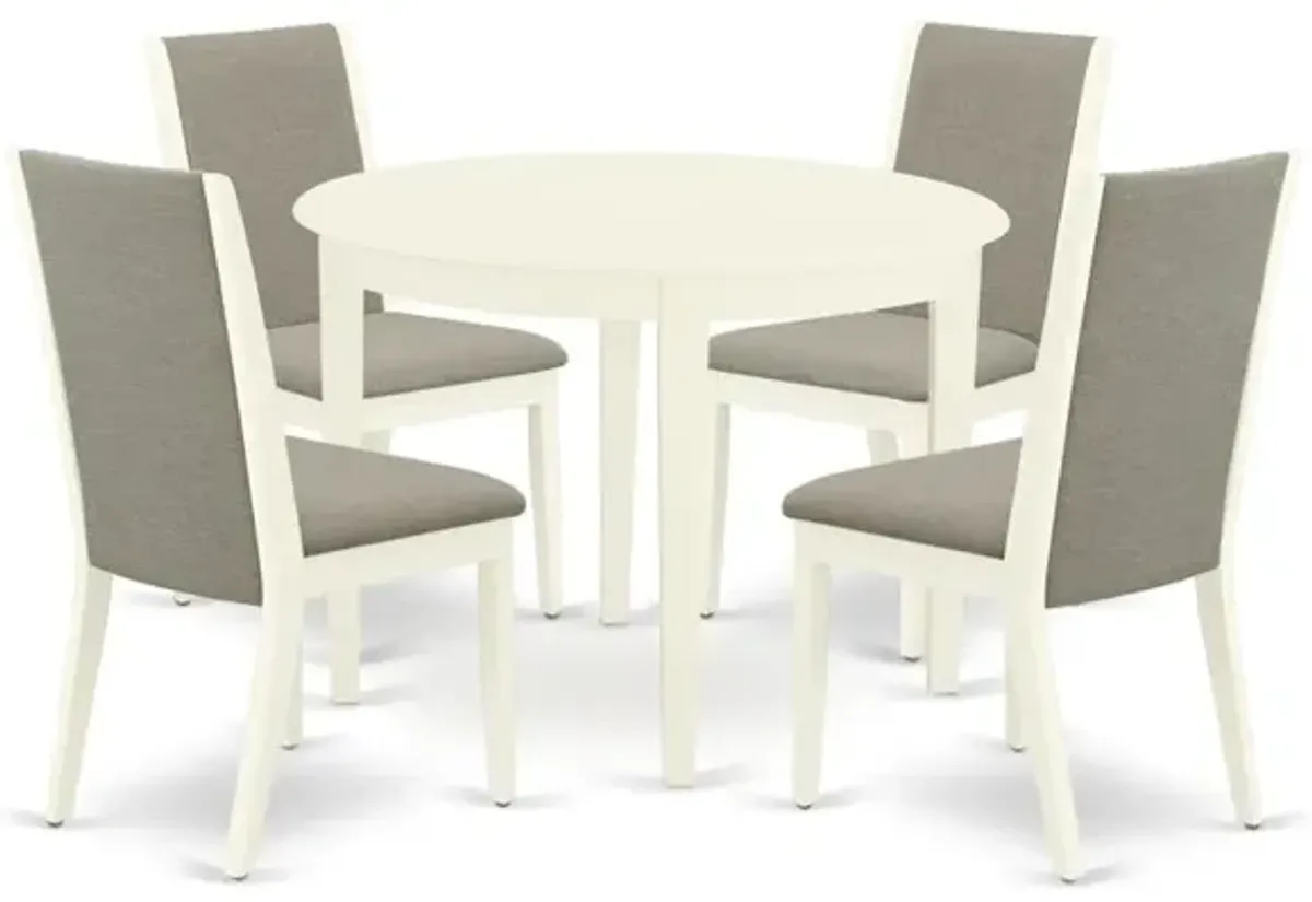 Dining Room Set Linen White, BOLA5-WHI-06