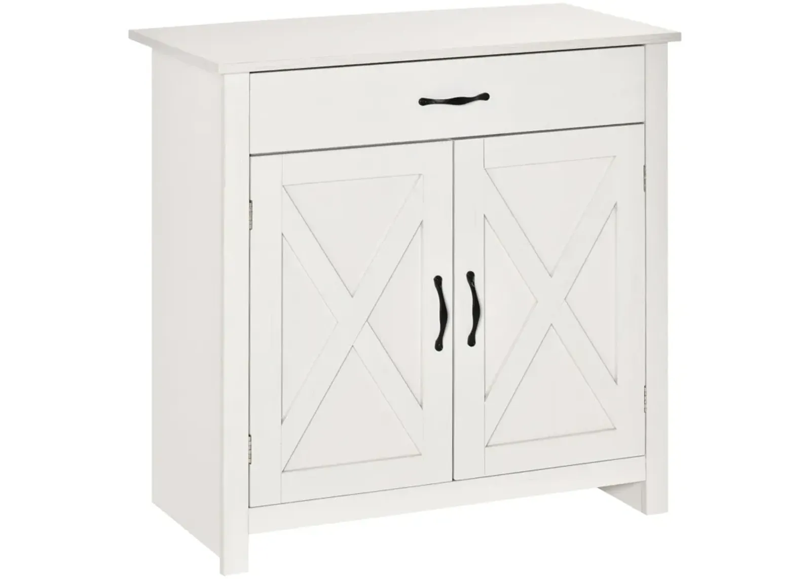 White Wash Kitchen Storage: 32" Farmhouse Sideboard with Drawer