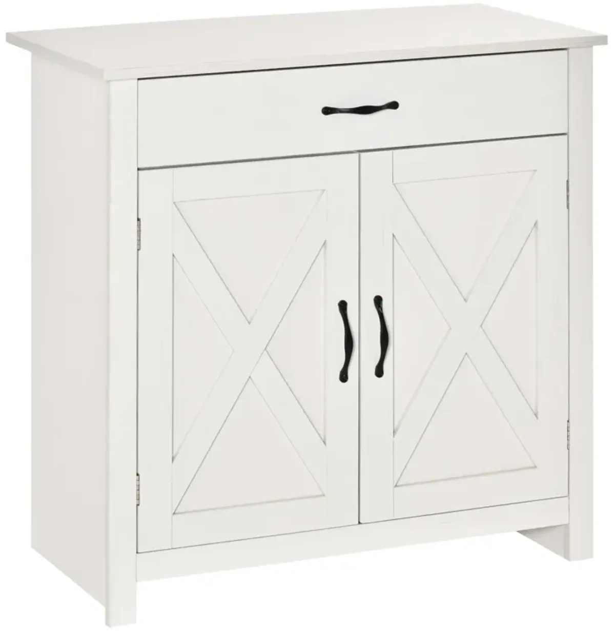 White Wash Kitchen Storage: 32" Farmhouse Sideboard with Drawer