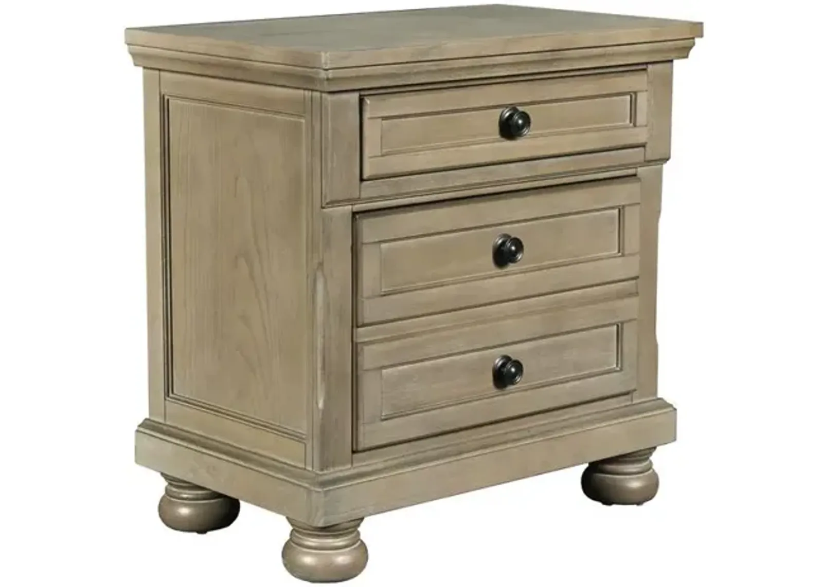 New Classic Furniture Furniture Allegra 3-Drawer Wood Nightstand in Pewter