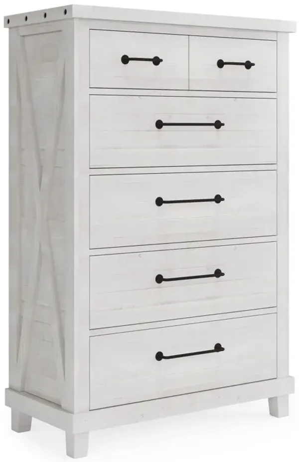 Benjara Liu 57 Inch Tall Dresser Chest, 6 Drawers, Wood, Handles, White, Black