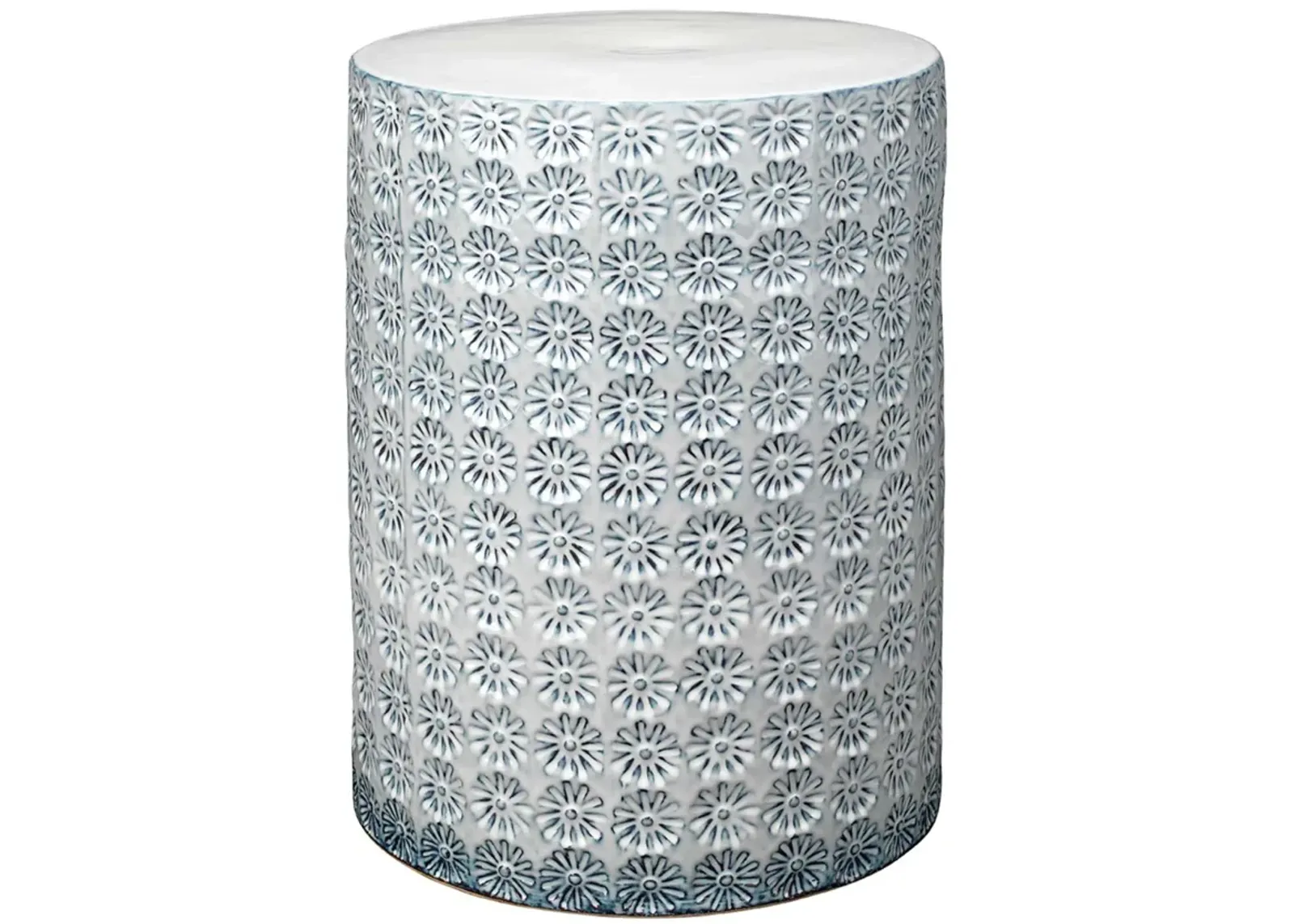 Wildflower Blue Ceramic Side Table