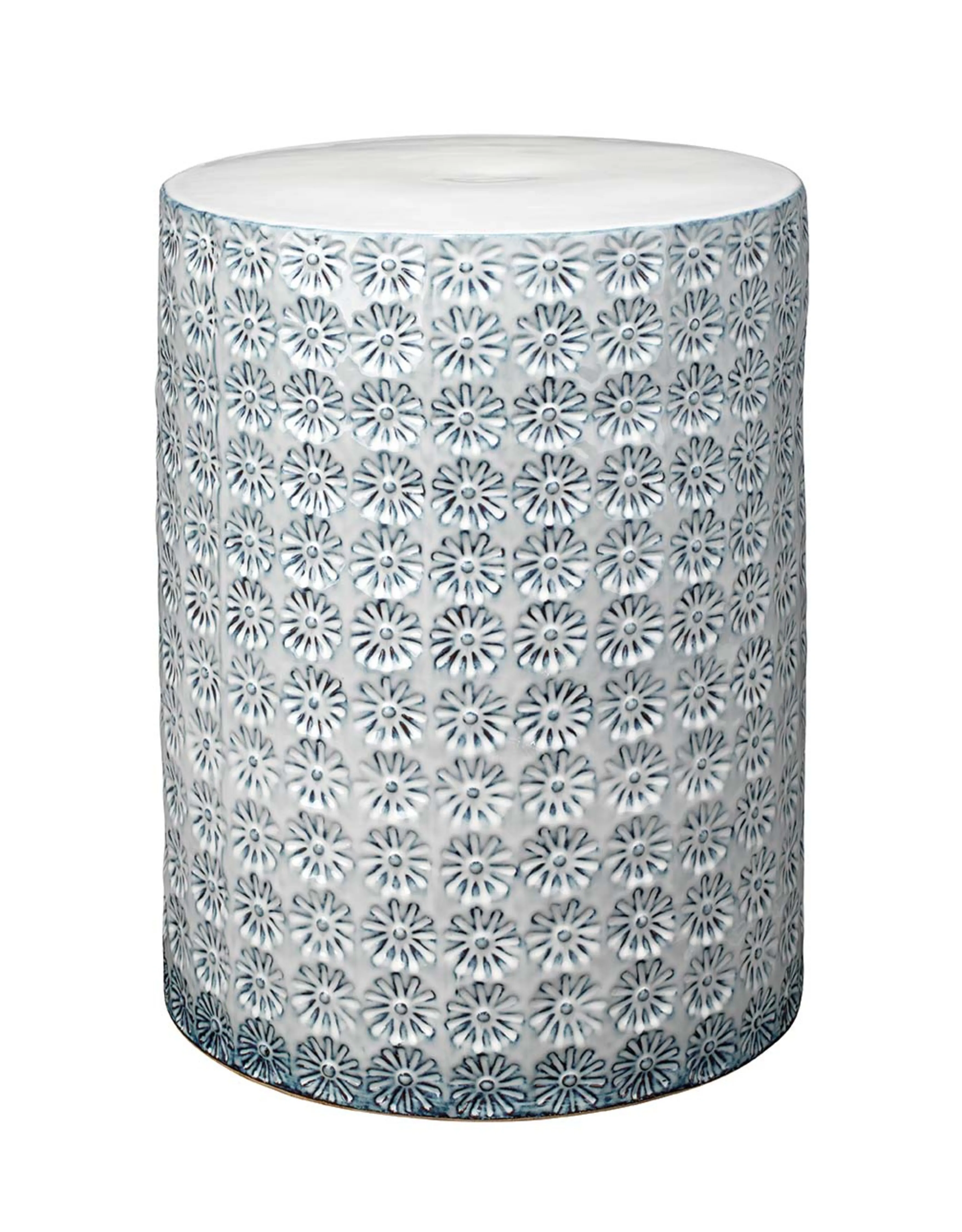 Wildflower Blue Ceramic Side Table