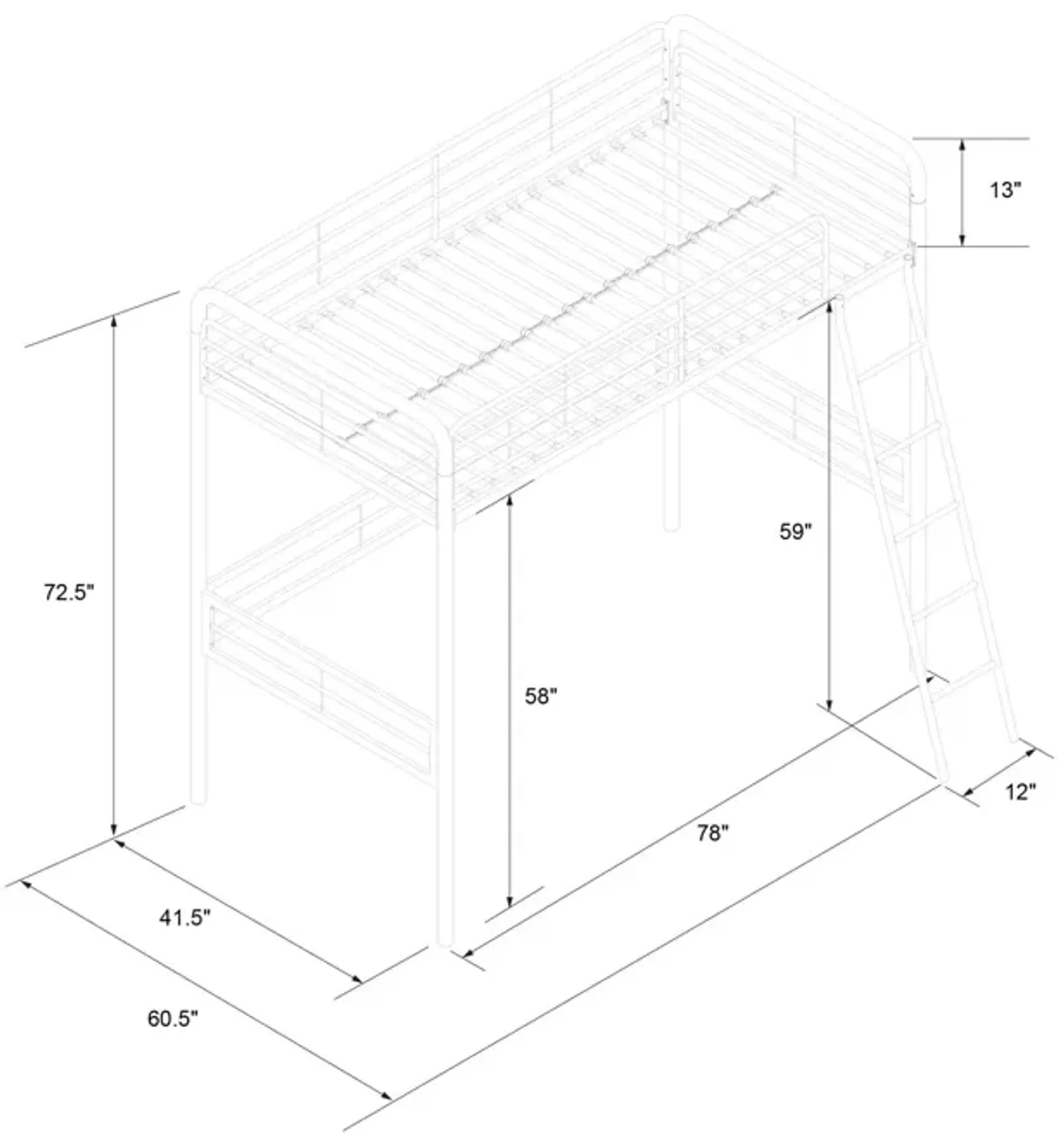 Tiana Metal Loft Bed