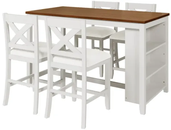 Merax 5 Pieces Counter Height Rustic Dining Table Set