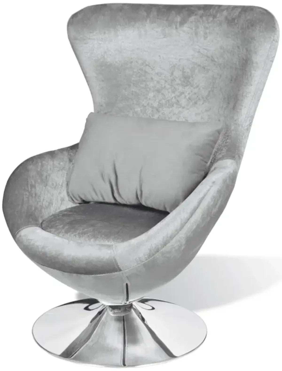 vidaXL Armchair with Egg Shape Silver