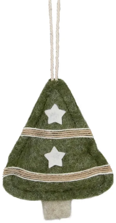 4.5" Green Tree Shaped Plush Christmas Ornament