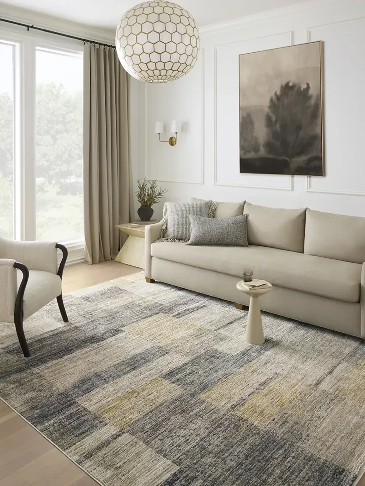 Soho SOH08 Grey/Gold 3'6" x 5'6" Rug