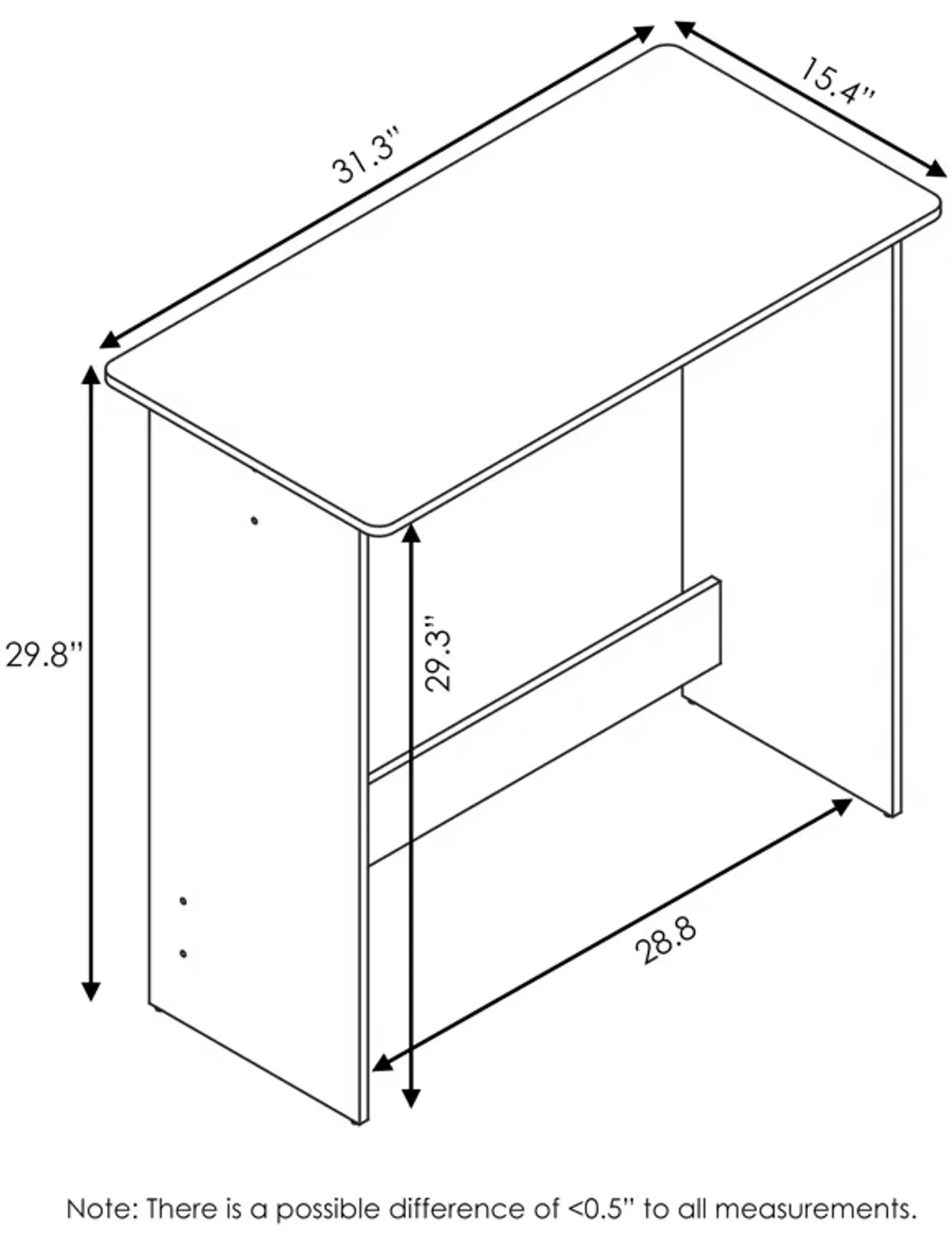 Furinno Furinno 14035 Simplistic Study Table, Light Blue/White