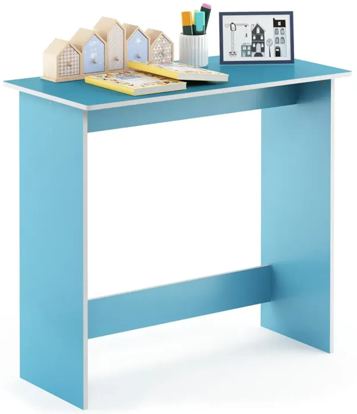 Furinno Furinno 14035 Simplistic Study Table, Light Blue/White