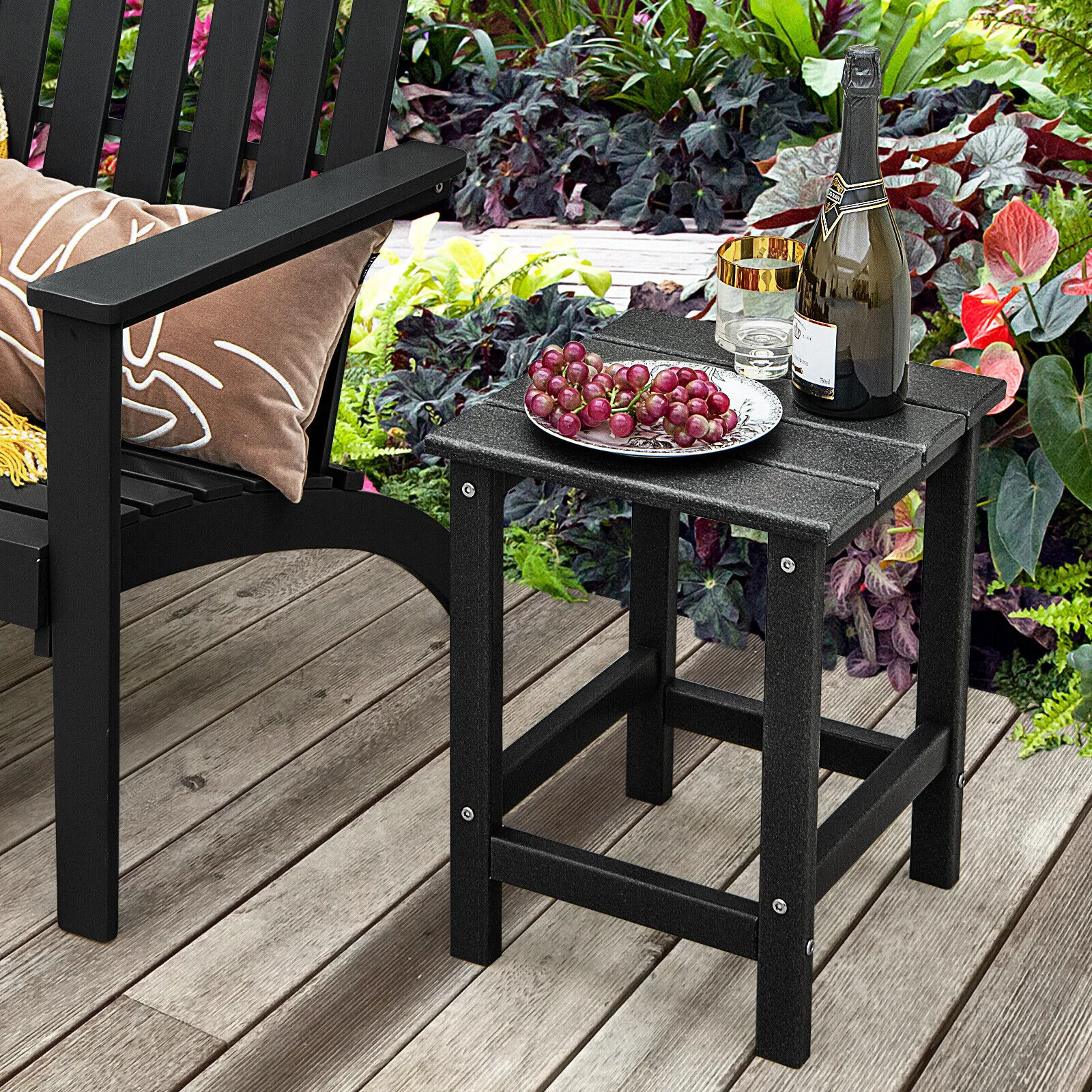 14 Inch Square Weather-Resistant Adirondack Side Table