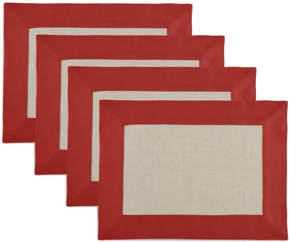 Solino Home 100% Pure Linen Placemats 14 x 19 Inch Set of 4 - Contempo