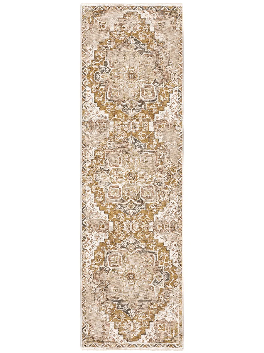 Maharaja 2'3" x 7'6" Gold Rug