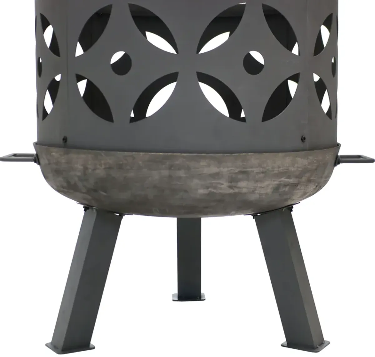 Sunnydaze 26 in Retro Cast Iron Fire Pit with Spark Screen