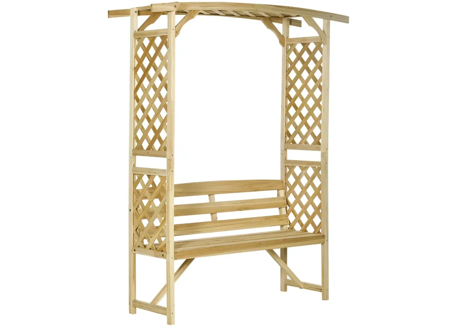 Natural Patio Seating: Wooden Garden Bench for Vines & Climbing Plants