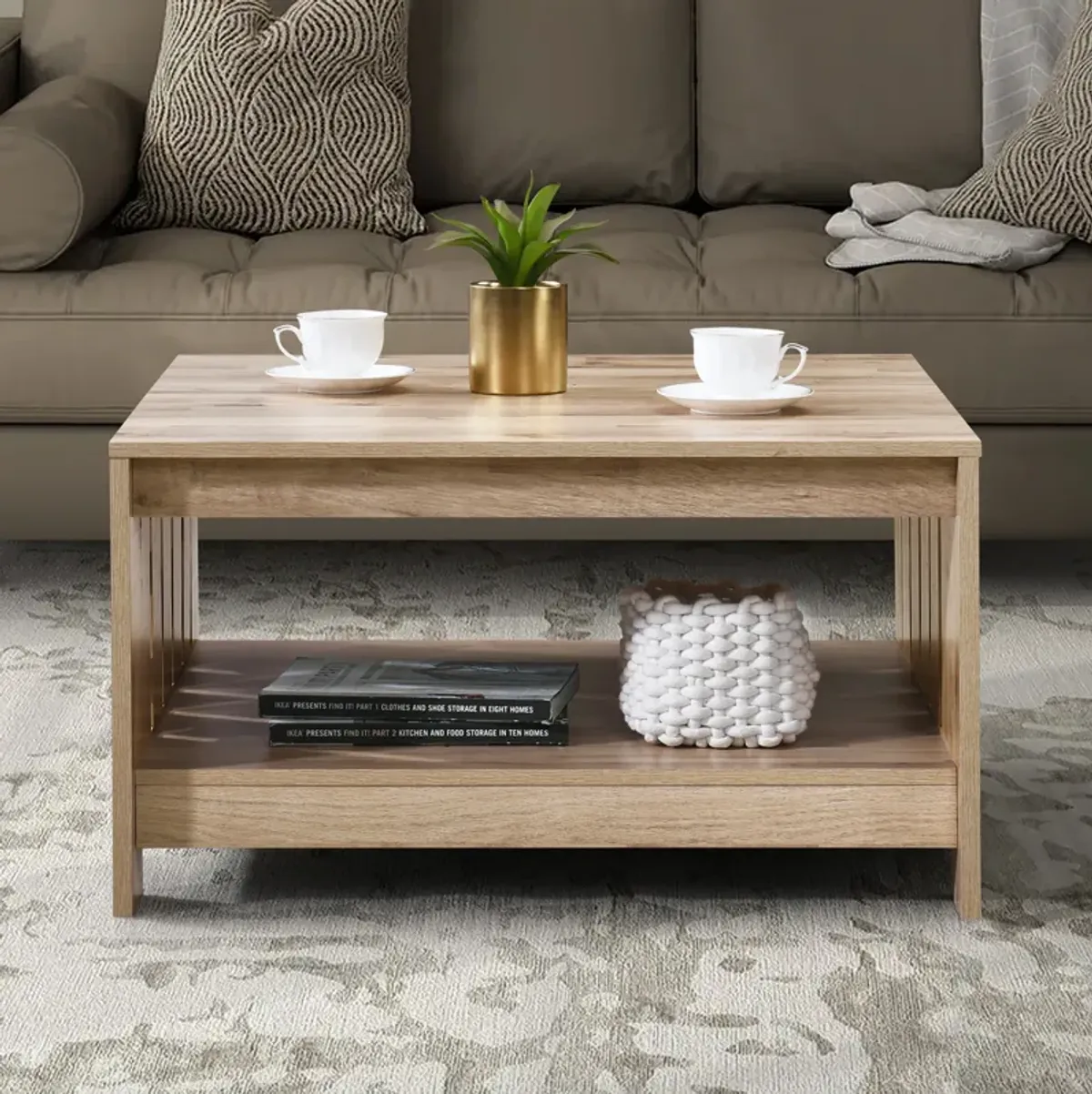 31.5 in. Square Wood Coffee Table