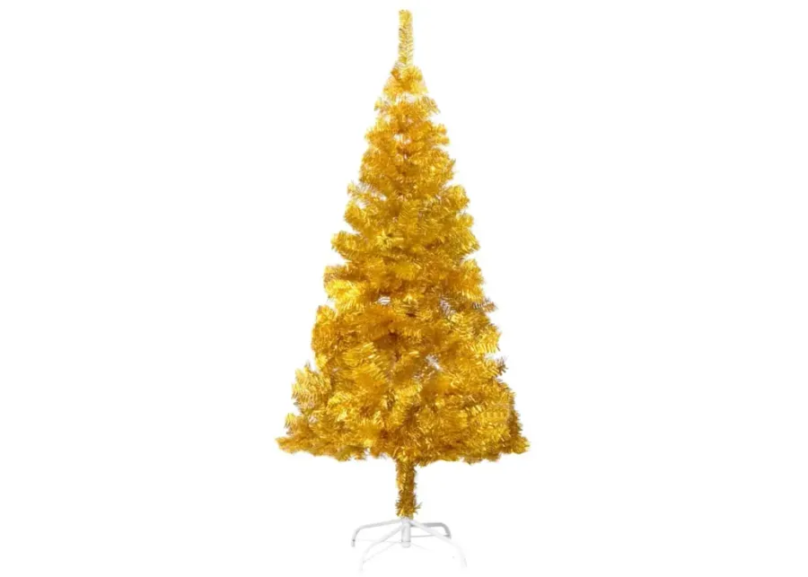 vidaXL Artificial Christmas Tree with Stand Gold 59.1" PET