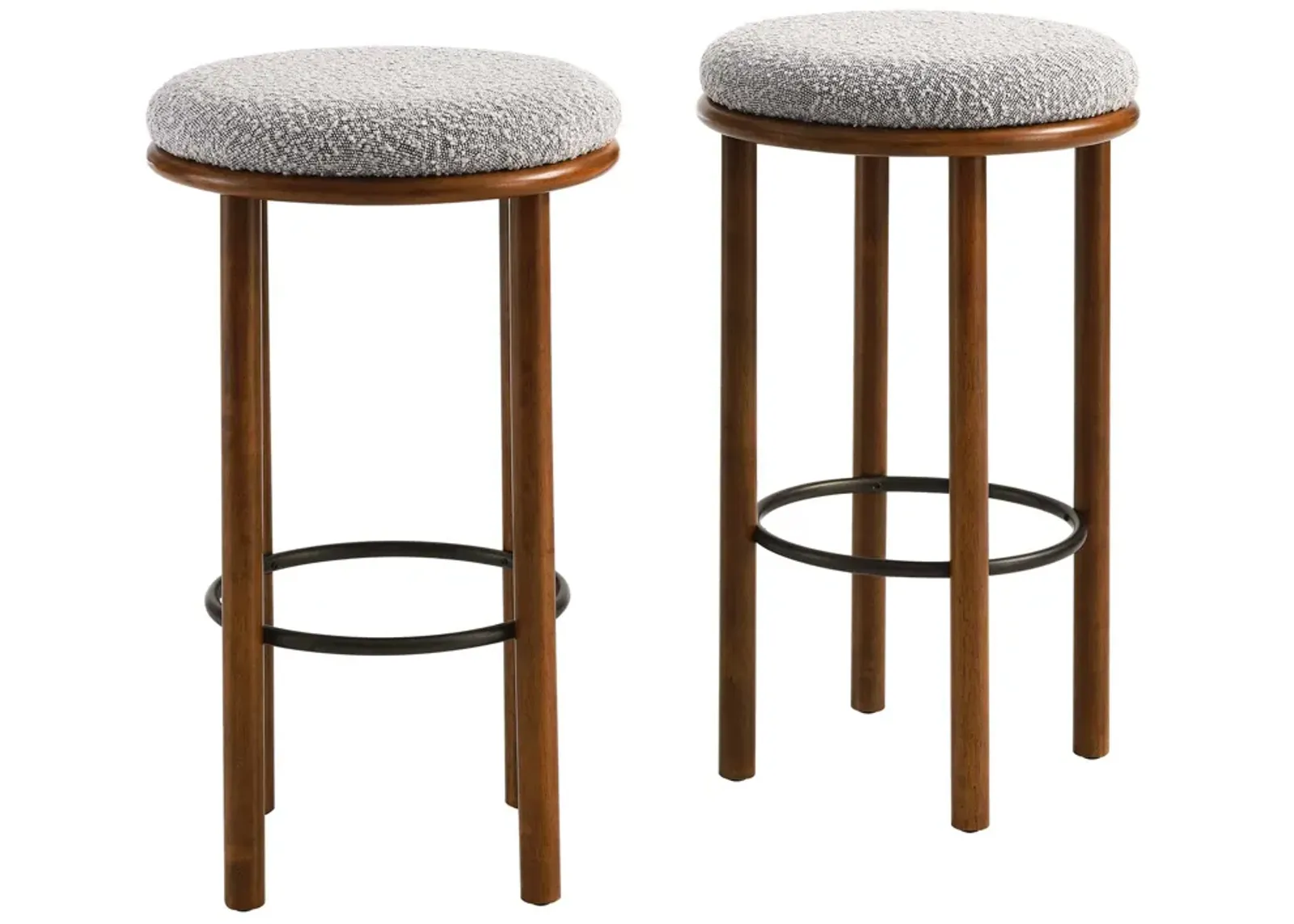 Fable Boucle Fabric Bar Stools - Set of 2