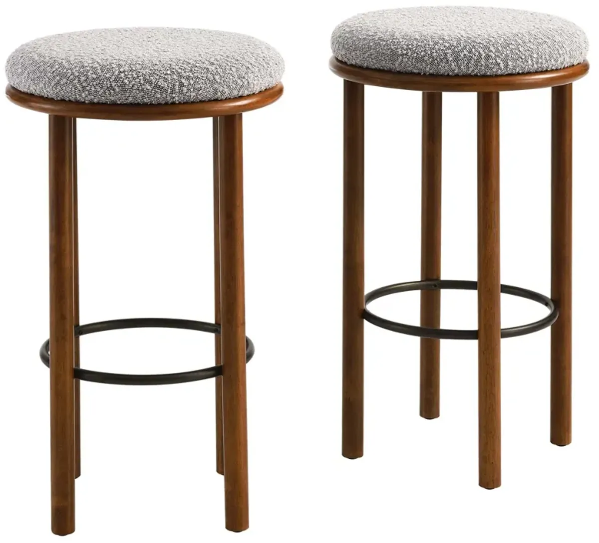 Fable Boucle Fabric Bar Stools - Set of 2