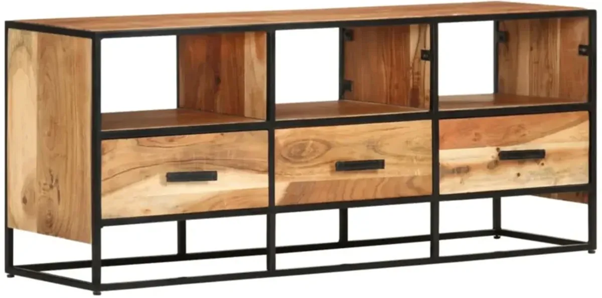 vidaXL TV Cabinet 43.3"x11.8"x17.7" Solid Acacia Wood