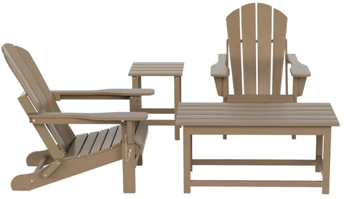 WestinTrends 4-Piece Outdoor Paio Adirondack Conversation Seating Set