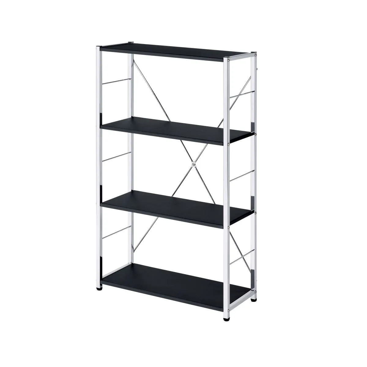 Tennis Bookshelf, Black & Chrome Finish 93197