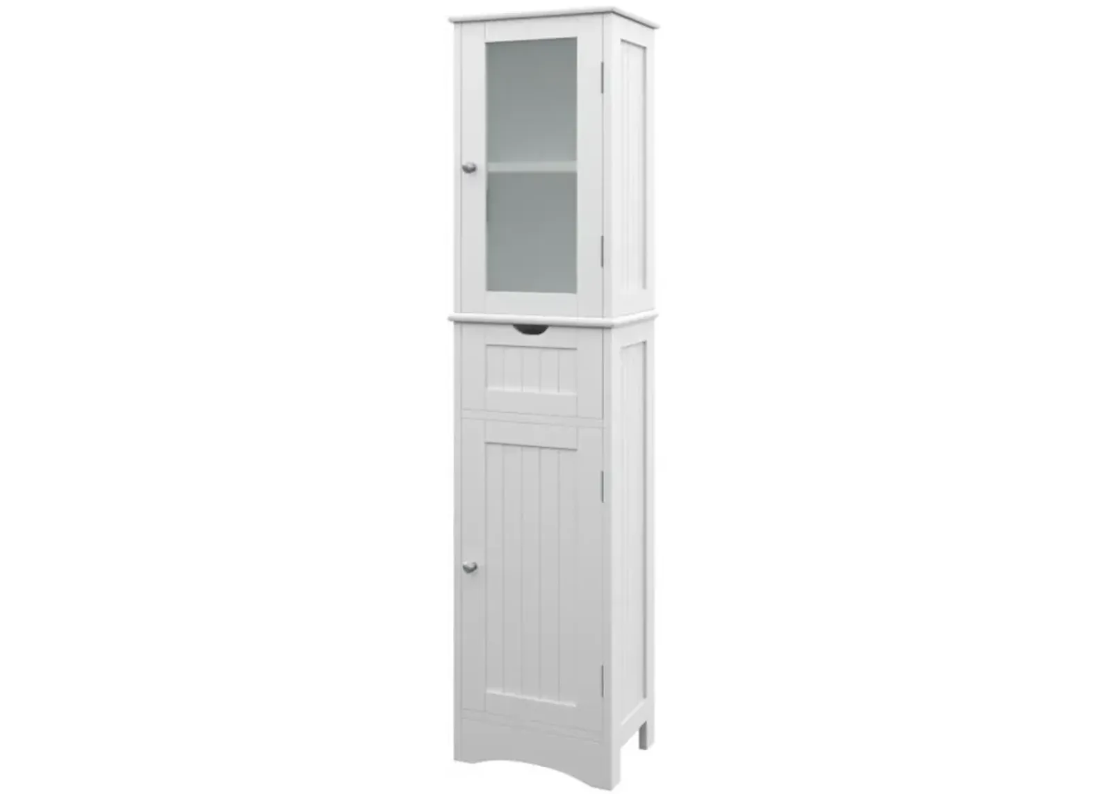 Hivvago Tall Floor Storage Cabinet with 2 Doors and 1 Drawer for Bathroom