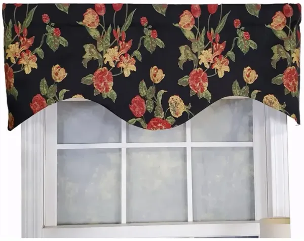 RLF Home Luxurious Modern Design Classic Garland Regal Style Window Valance 50" x 17" Gold