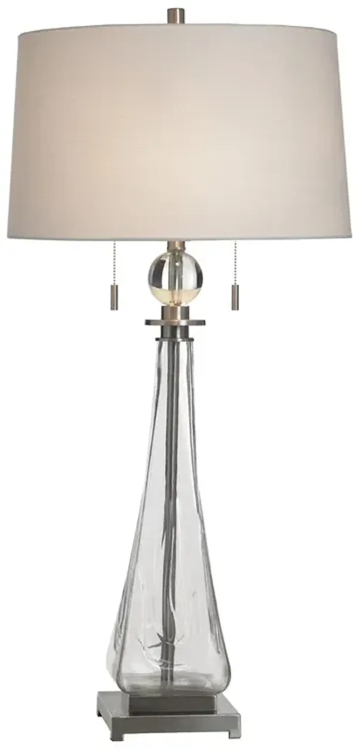 Sleek Crystal-Clear Glass Lamp