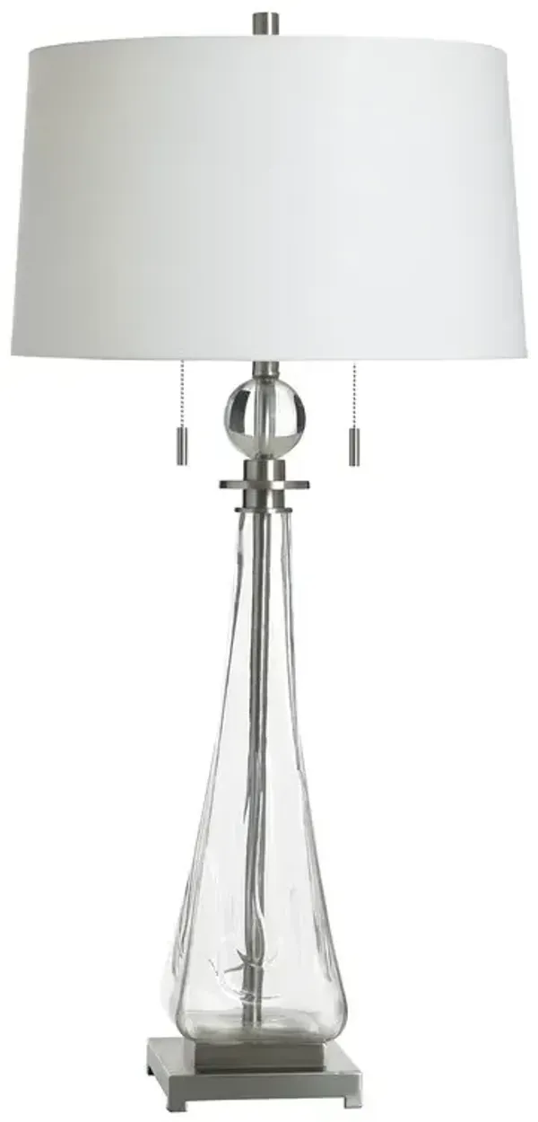Sleek Crystal-Clear Glass Lamp