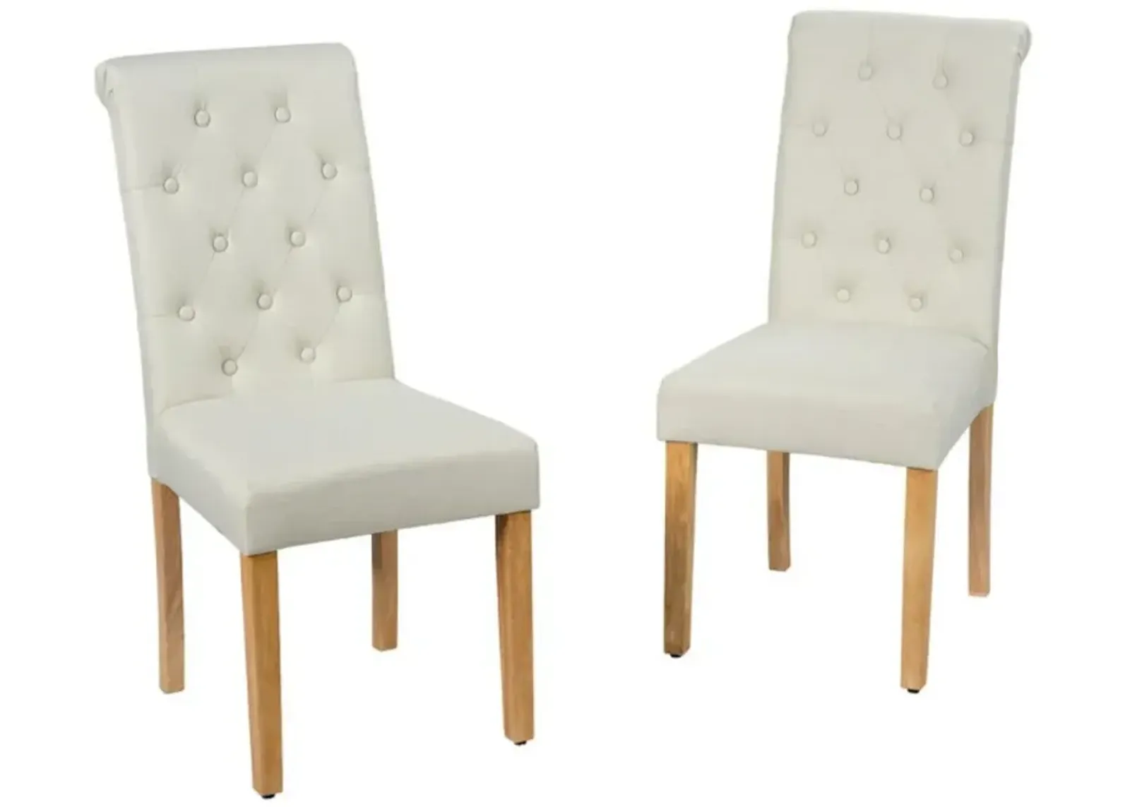 Hivvago 2 Pieces Tufted Dining Chair Set with Adjustable Anti-Slip Foot Pads