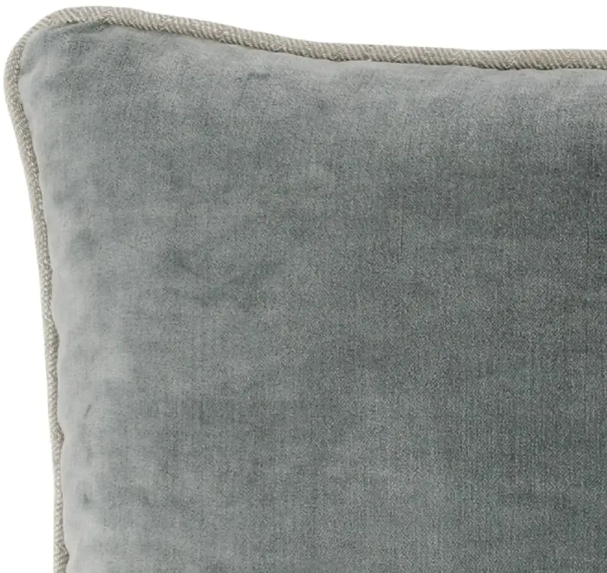 Hillary 20 Inch Velvet Welt Decorative Lumbar Throw Pillow, Sage Green-Benzara