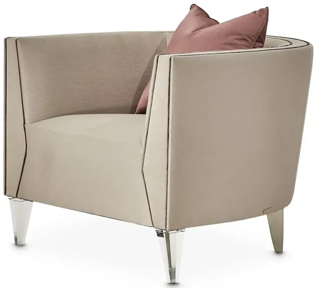 Michael Amini Linea Matching Chair - Metallic/SilverMist