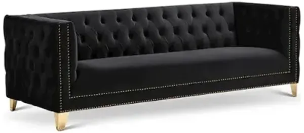 Meridian Furniture Michelle Black Velvet Sofa