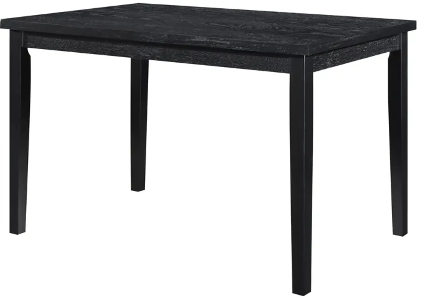 Andy 48 Inch Dining Table, 4 Seater, Rectangular Top, Black Solid Wood - Benzara