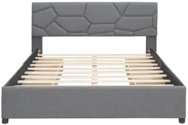 Merax Upholstered Platform Bed with 4 Drawers