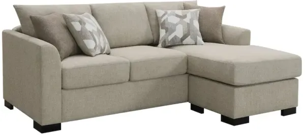 Coaster Co. of America Storey Upholstered Sleeper Sectional Chaise Sofa Camel