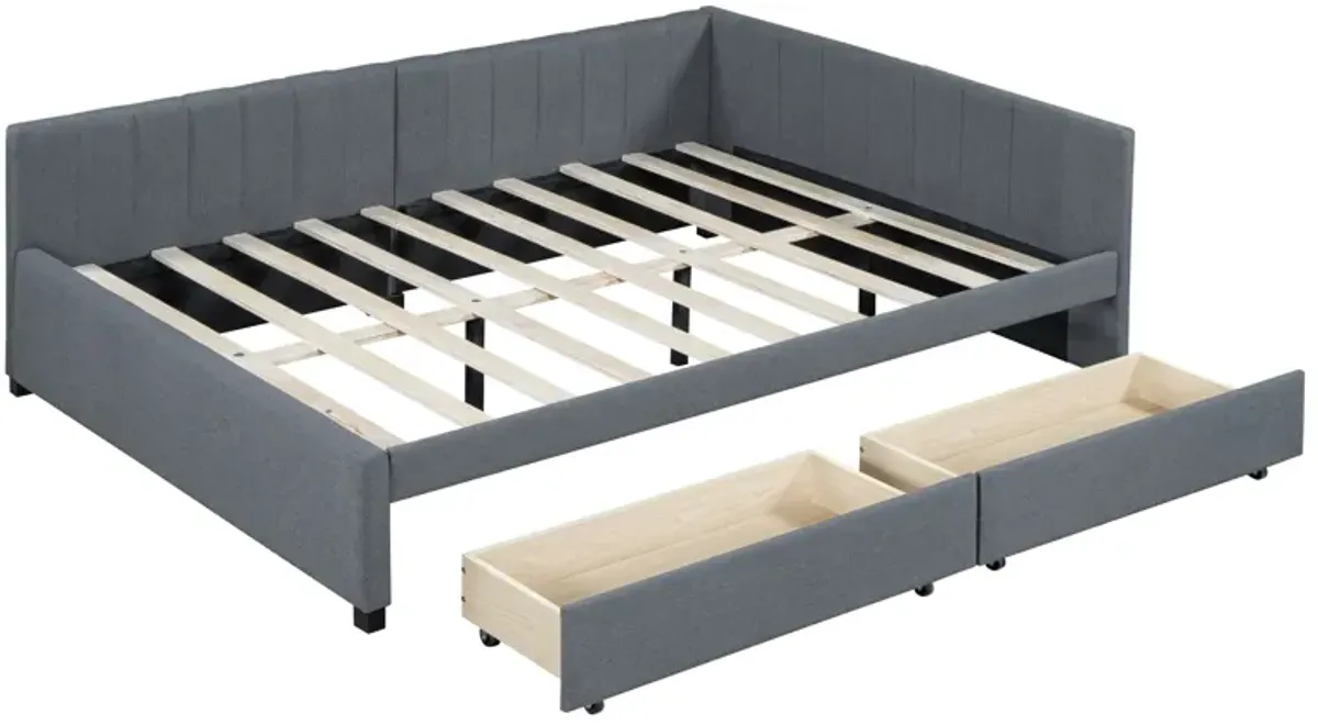 Merax Upholstered Daybed with 2 Storage Drawers