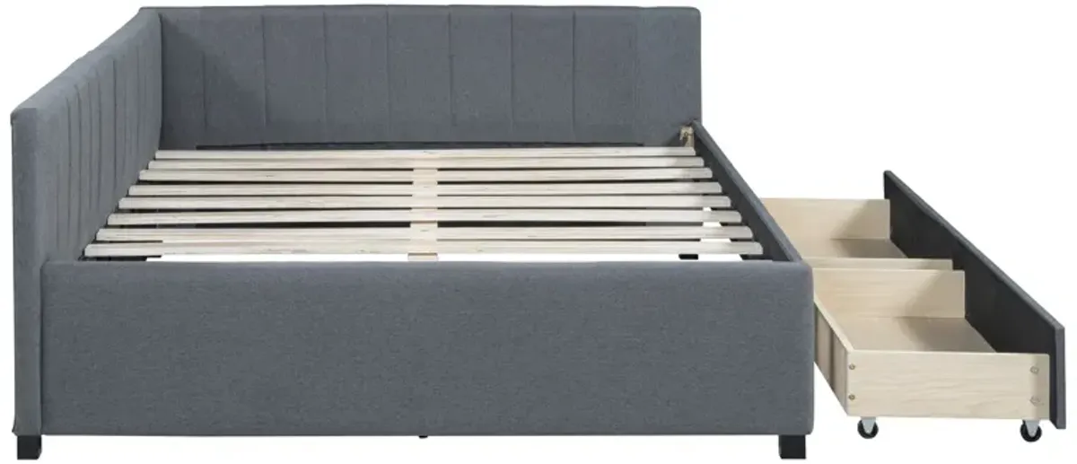 Merax Upholstered Daybed with 2 Storage Drawers