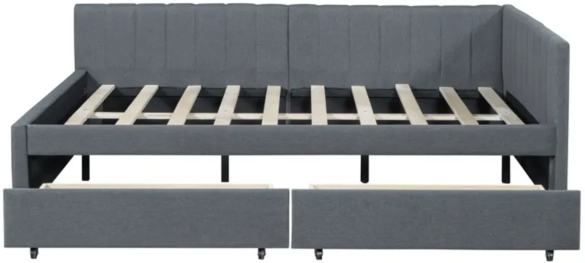 Merax Upholstered Daybed with 2 Storage Drawers