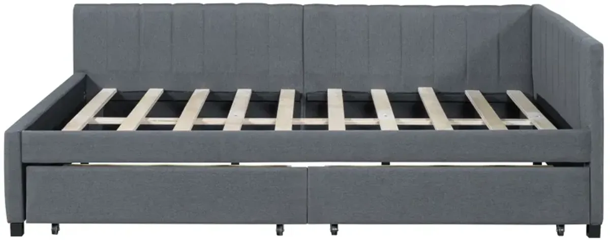 Merax Upholstered Daybed with 2 Storage Drawers