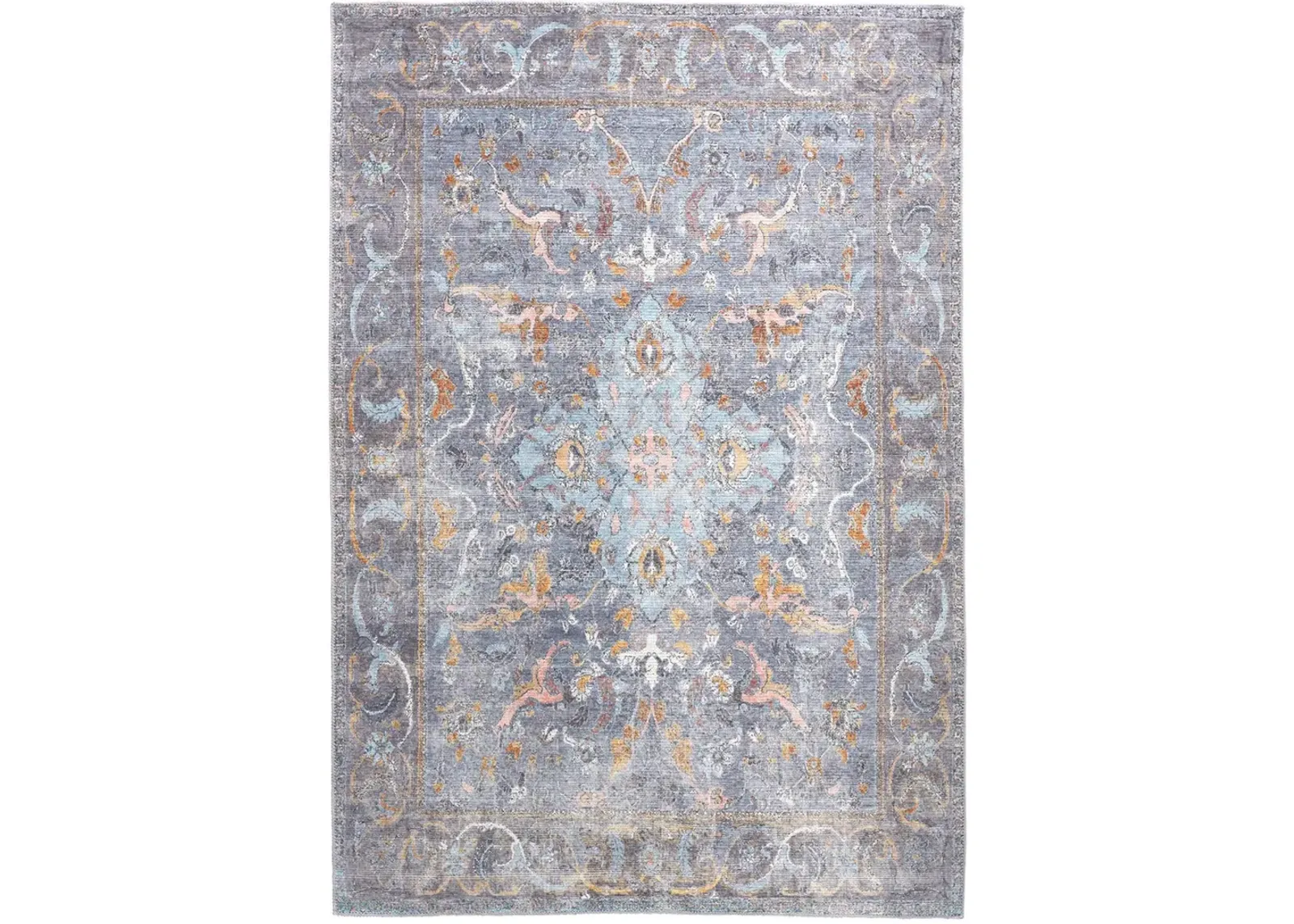 Percy 39AFF Blue/Gray/Orange 7'10" x 9'10" Rug