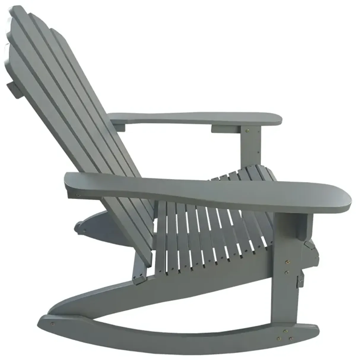 Reclining Wooden Outdoor Rocking Adirondack Chair, Walnut